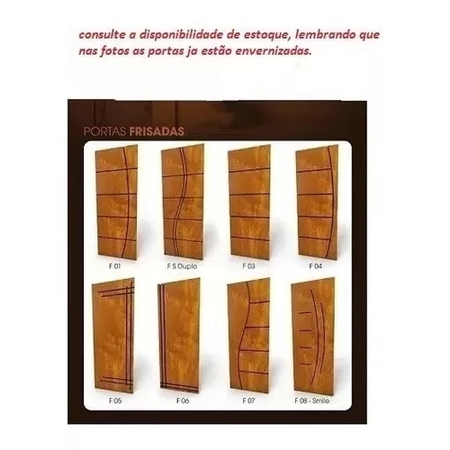 Folha De Porta De Madeira Frisada 62/72/82/92